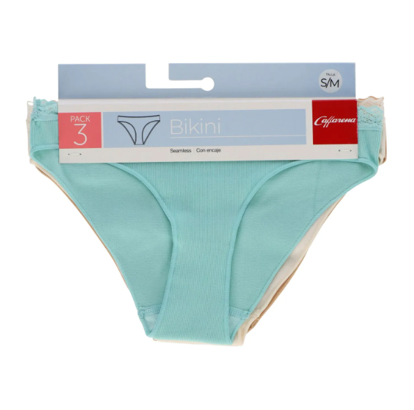 BIKINI SEAMLESS CON ENCAJE Pack 3 51425