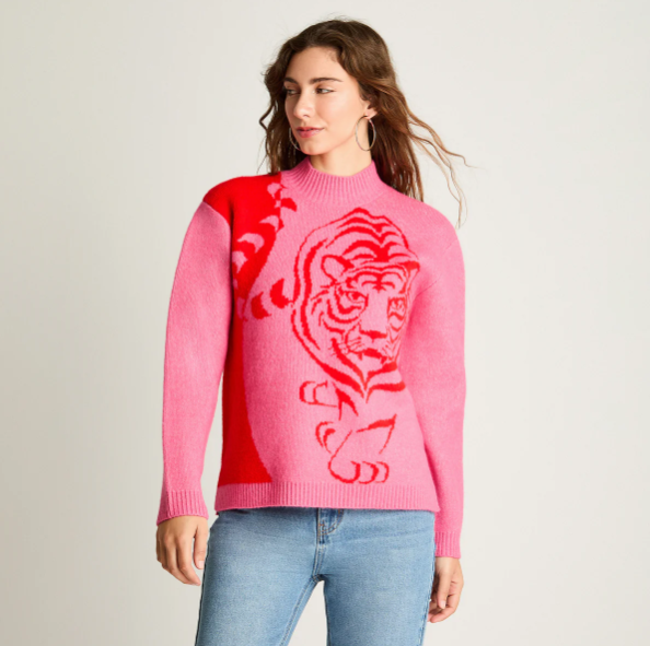 SWEATER MANGA LARGA JACQUARD ESTAMPADO